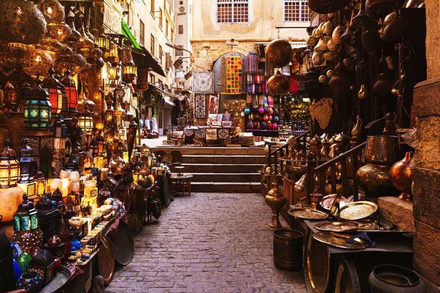 Khan el-Khalili bazaar in Cairo, Egypt