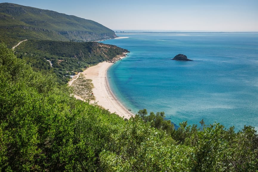 Praia do Portinho da Arrábida in Arrábida Natural Park, Portugal