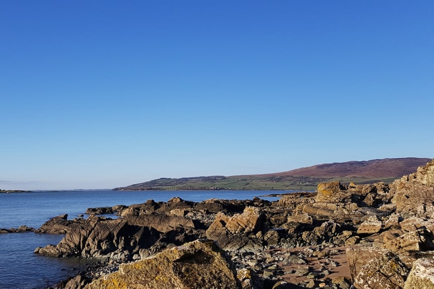 Rocky shoreline in Galloway, Scotland