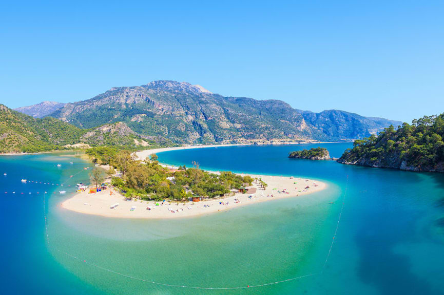 White Pebble Beach in Oludeniz, Turkey