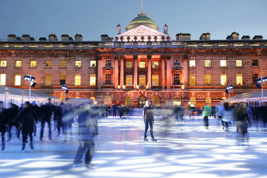 Somerset House ice rink in Strand, London