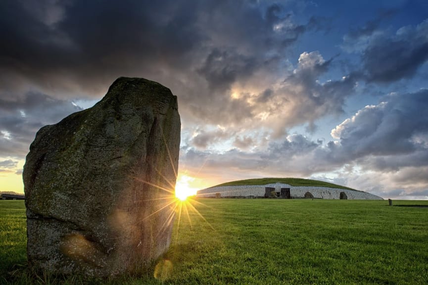 Stone Age Passage Tomb at Newgrange in the Boyne Valley, Ireland.  Photo courtesy of Brian Morrison / Tourism Ireland