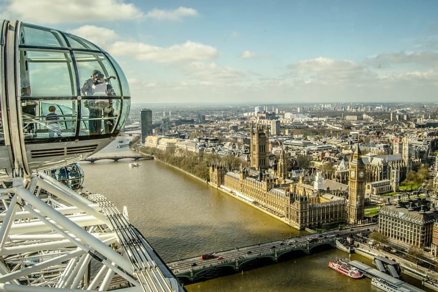 Family enjoying the view from the London Eye