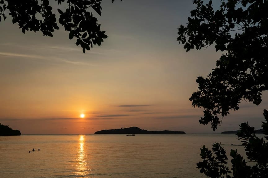 Koh Russey island at sunset in Cambodia