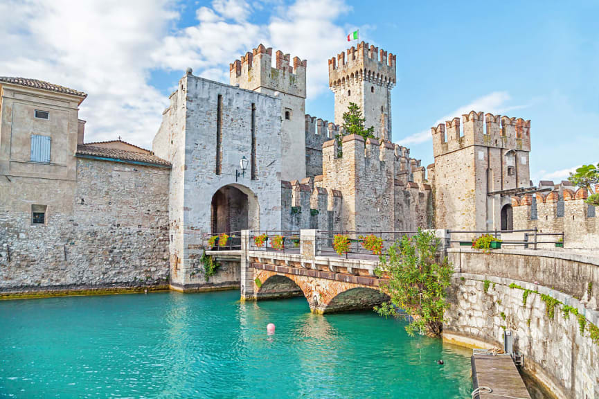 Scaliger Castle on Grada Lake, Northern Italy