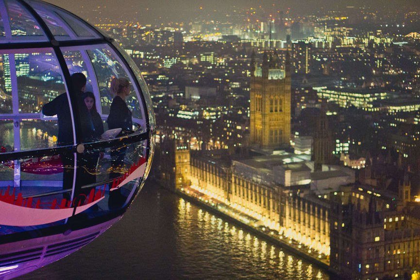 Family at the London Eye, London, England