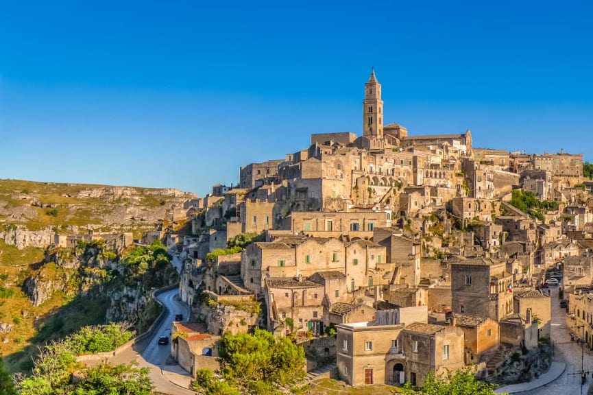 Town of Matera in the Basilicata region in Italy