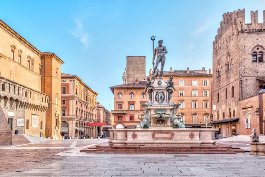 Piazza del Nettuno in Emilia Romagna, Bologna, Italy