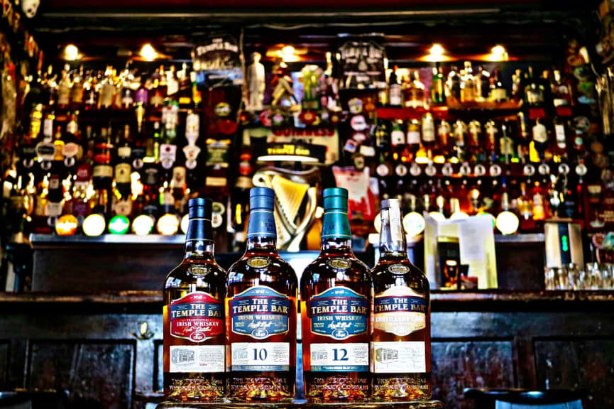 Whiskey tasting at the Temple Bar in Dublin, Ireland