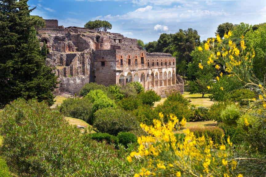 The ancient Roman city of Pompeii, near Naples