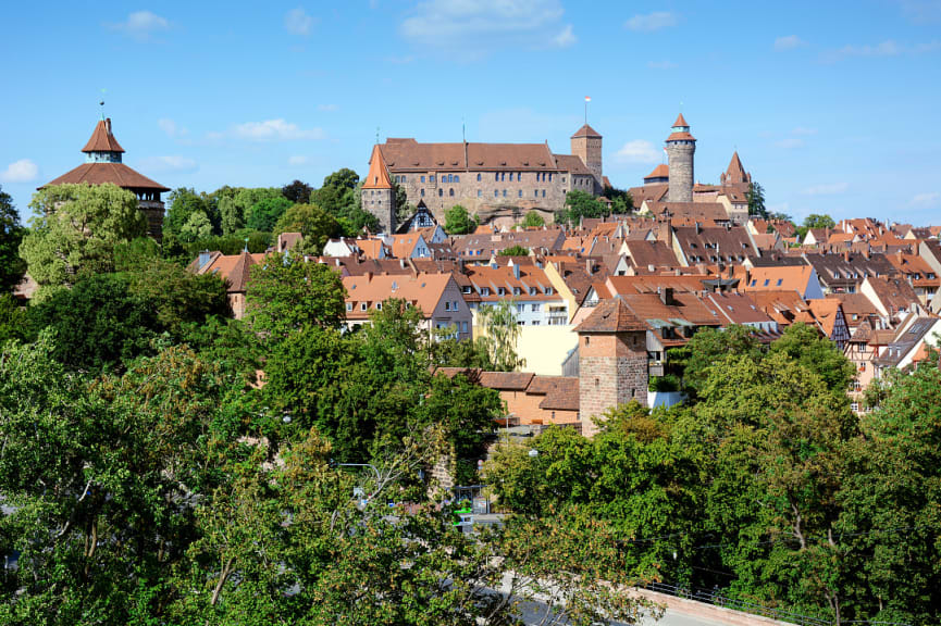 Kaiserburg above the old town in Nuremberg, Germany