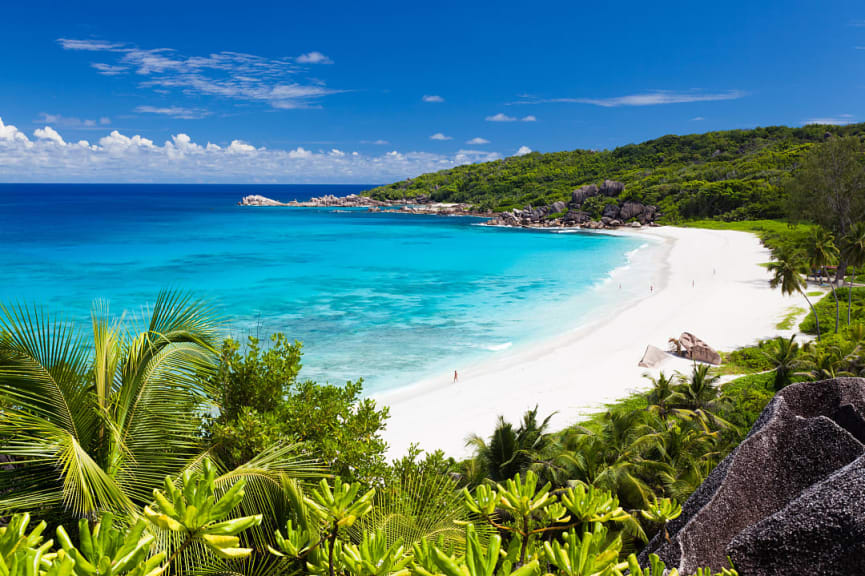 Grand Anse Mahe beach on Mahé Island, Seychelles