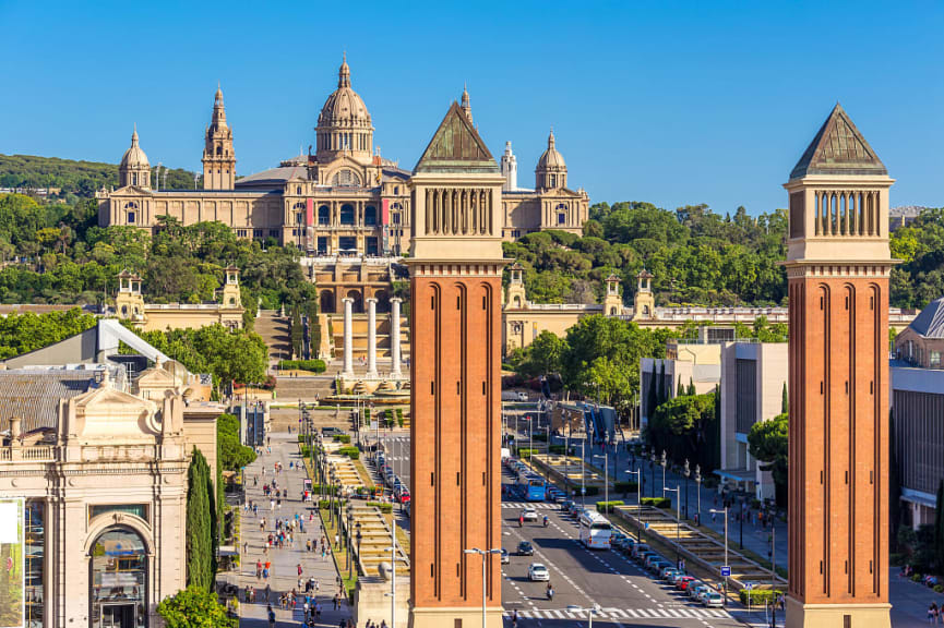 Plaza de España with Museu Nacional d'Art de Catalunya in Barcelona