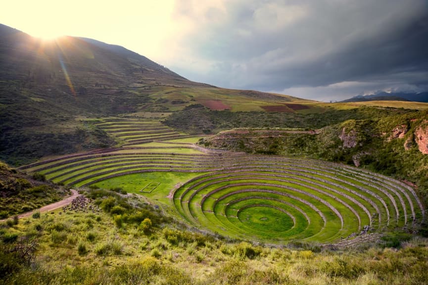 Sacred Valley at sunset in Cusco, Peru