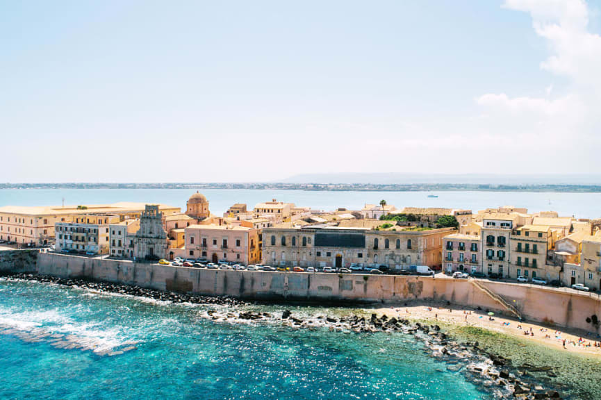 Coast of Ortigia in Syracuse, Italy