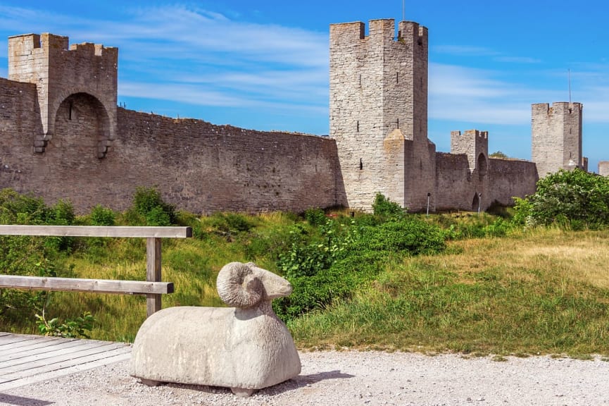 The defensive wall of Visby in Sweden