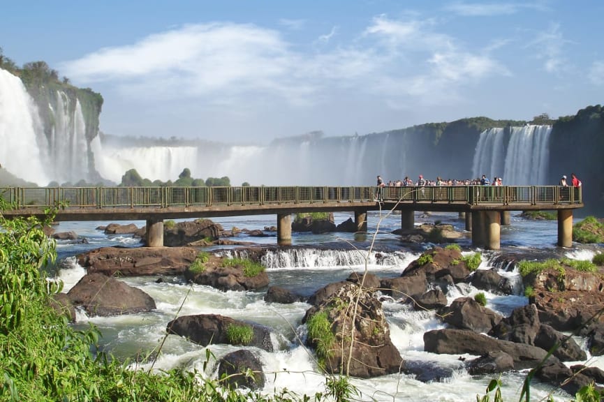 Suspended viewing platform at the Iguazú Falls in Argentina