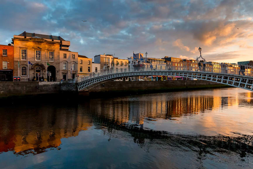 Ha'penny Bridge in Dublin, Ireland