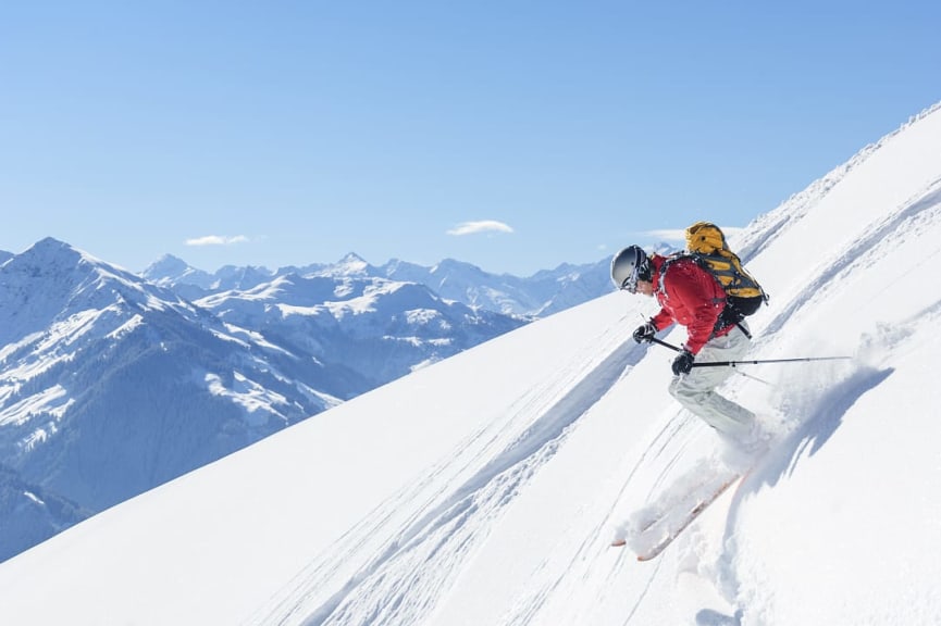 Skiing in the near Kitzbühel in Tyrol Province, Austria