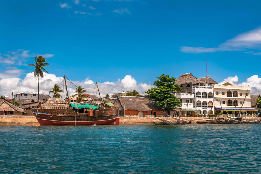 Waterfront in Lamu Town, Kenya