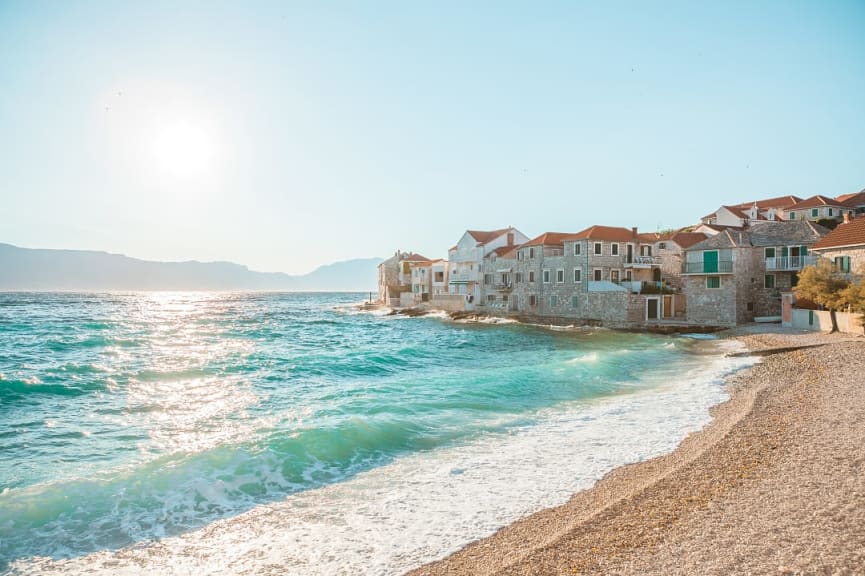 Town of Postira on the Island of Brač in Croatia.