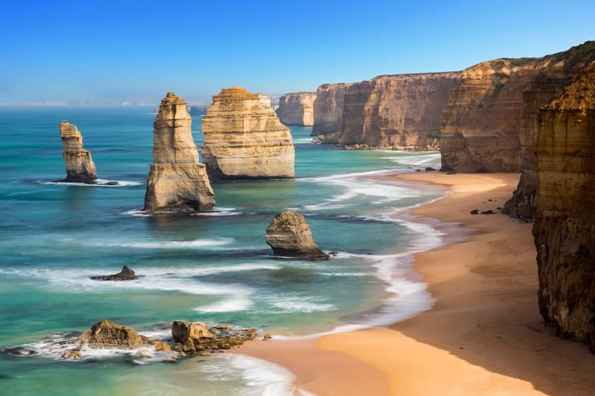 The Twelve Apostles at Port Campbell National Park along the Great Ocean Road in Victoria, Australia