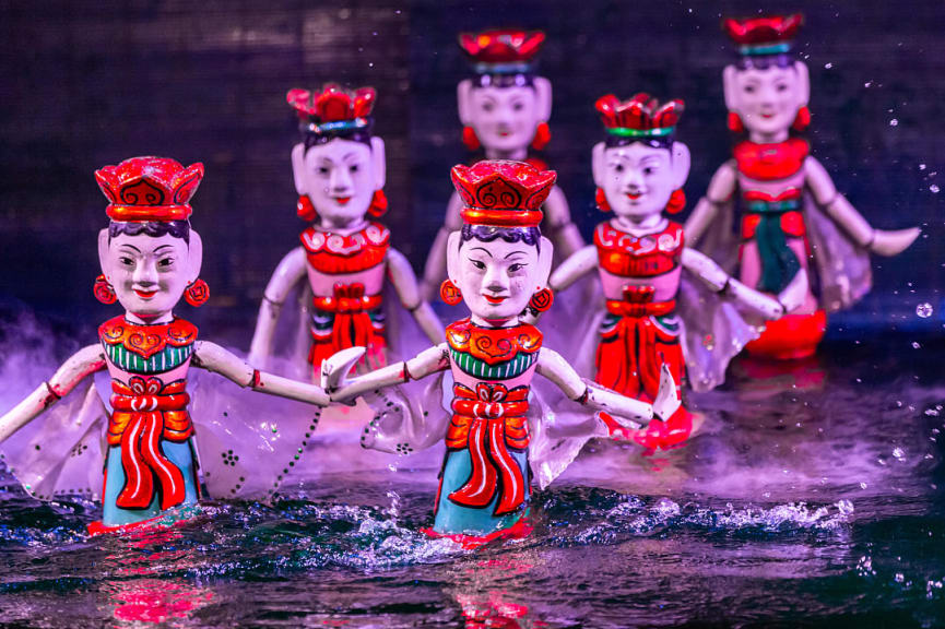 Water puppet theatre show in Hanoi, Vietnam