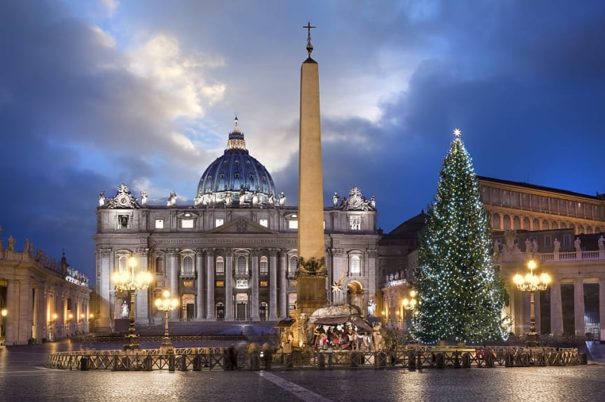 Christmas season at St Peter's Square, Vatican, Rome