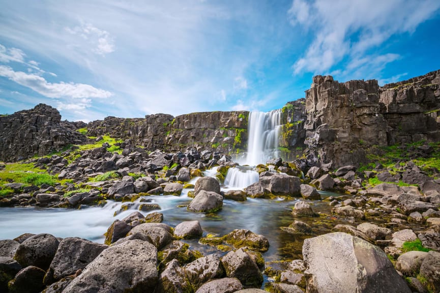 Oxararfoss in Thingvellir National Park, Iceland, 