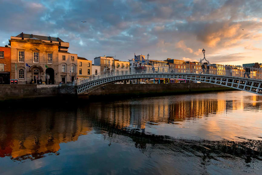 Hapenny Bridge in Dublin, Ireland