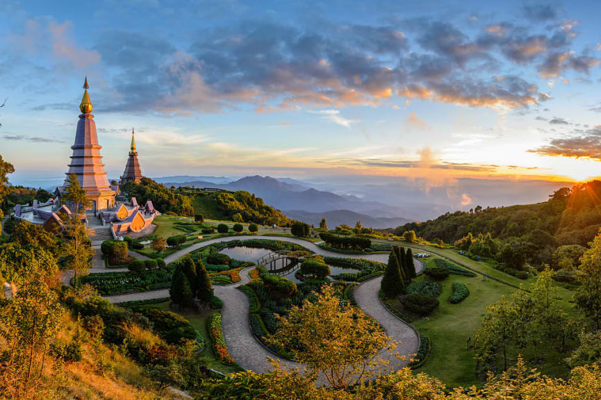 Pagoda in Doi Inthanon National Park in Chiang Mai, Thailand