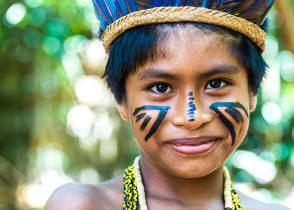 Young  boy from an Amazon tribe 