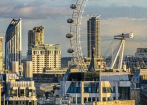 Cityscape and London Eye, England