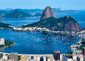 View of the city and the Sugarloaf Mountain, Rio de Janeiro, Brazil