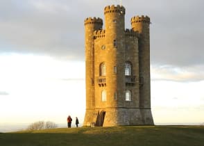 Tower on Broadway Hill at sunset in England