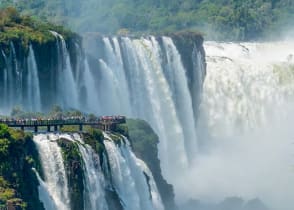 Beautiful view of Iguazú falls in Argentina