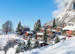 Snow-covered slopes and Materhorn mountain, Zermatt, Switzerland