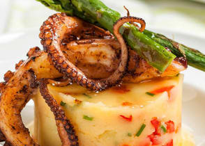 Grilled octopus served at a restaurant in San Sebastian, Spain. 