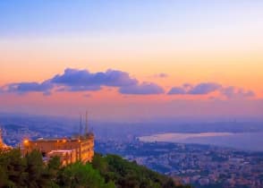 Sunset at Harissa in Lebanon