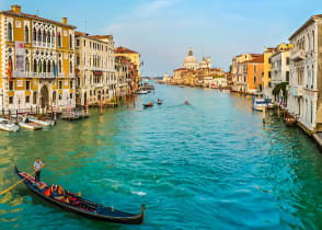 Gondola ride on the Grand Canal in Venice, Italy