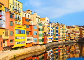 Girona, city on the river Onyar, Spain