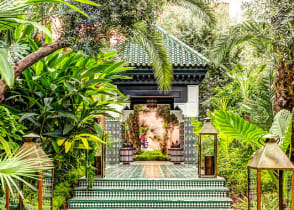 Luxury gardens at a moroccan resort in Marrakech