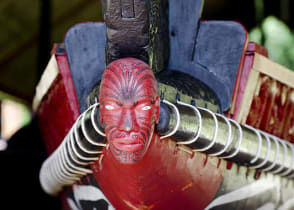 Carved canoe, Maori culture, New Zealand