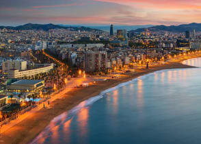 Morning sunrise in Barcelona, Spain