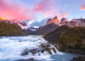 Salto Grande waterfall in Torres del Paine National Park, Chile