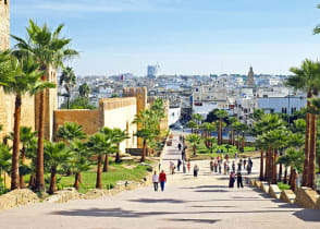 City wall from old Rabat in Morocco