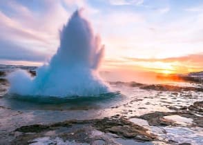 The Strokkur geyser erupting, Iceland