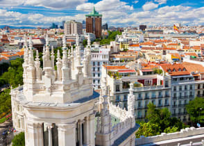 Madrid, city view from the Cibeles Palace, Spain