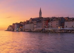 Romantic sunrise in Rovinj, Croatia