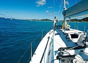 Boat sailing the Whitsundays in Australia